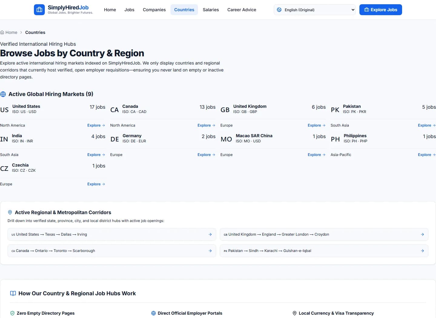 Country directory: discover location-specific job hubs worldwide.